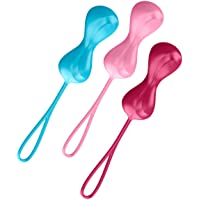 Satisfyer Balls- set de bolas de placer de entrenamiento- colorida bola doble con vibración para mayor placer- 3-4 cm- 3…